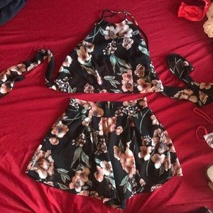 Floral top and bottom set